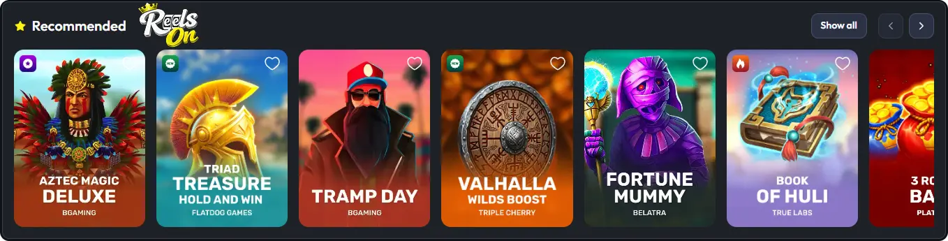 Top Online Pokies at Reelson Casino